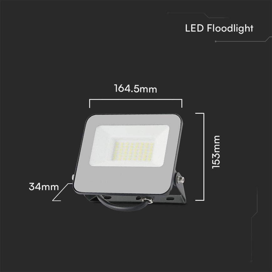 LED RGBW Ljusreglerad strålkastare LED/30W/230V IP65 grå + fjärrkontroll