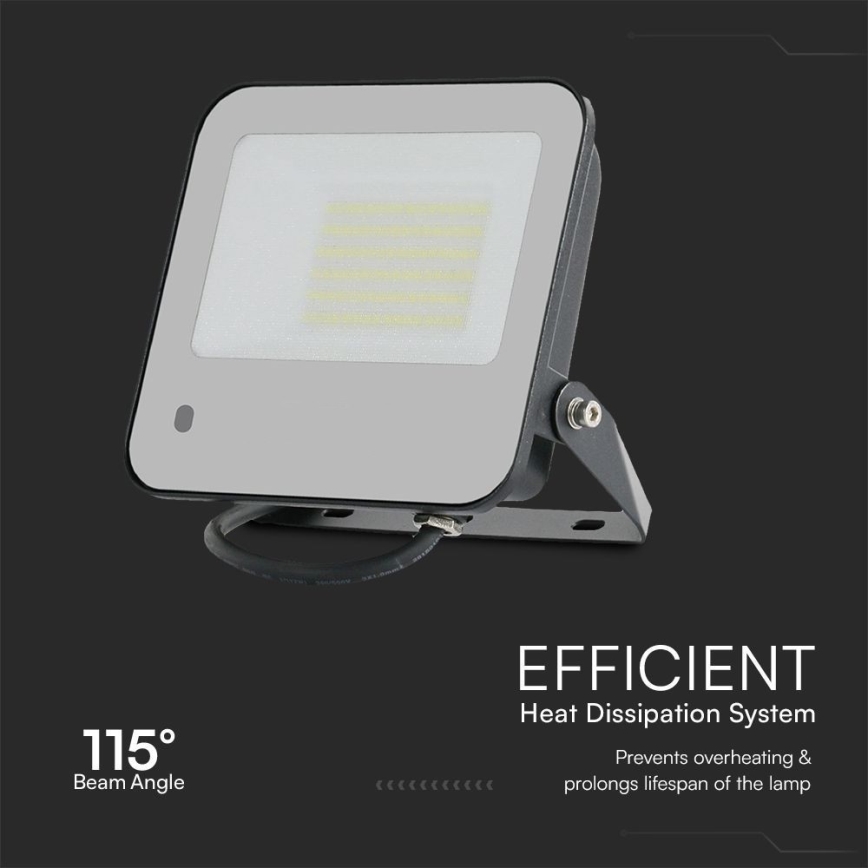 LED RGBW Ljusreglerad strålkastare LED/50W/230V IP65 grå + fjärrkontroll