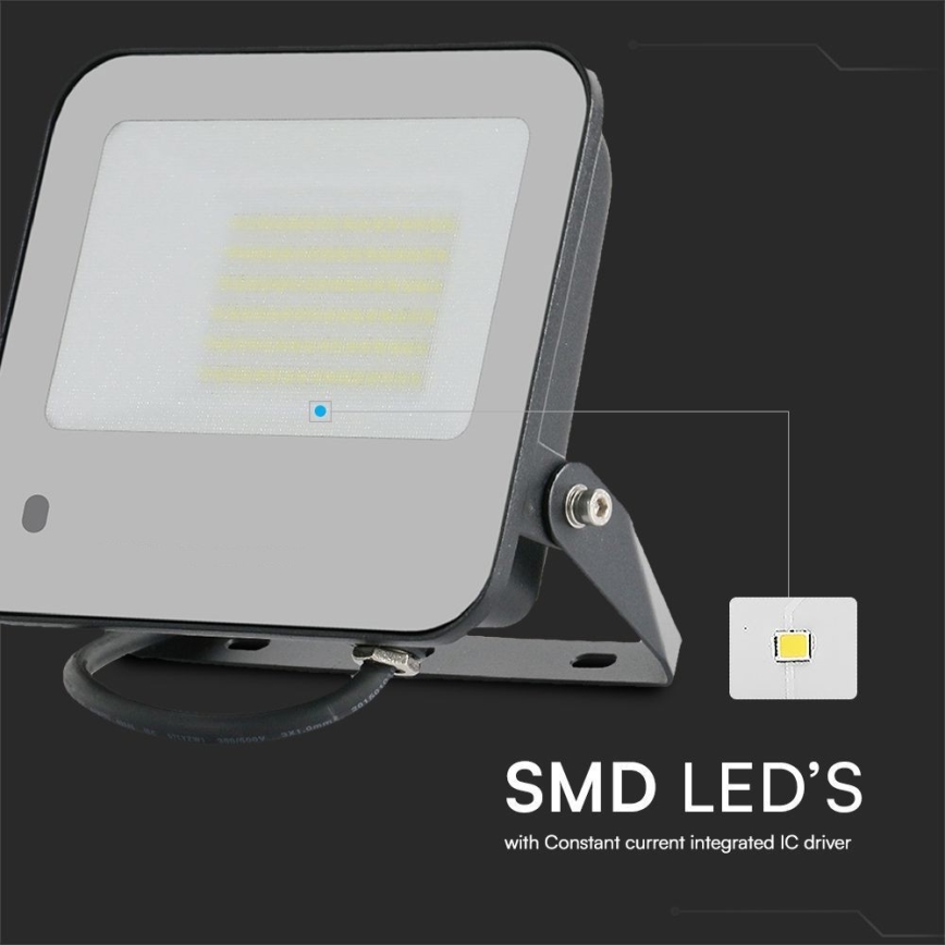 LED RGBW Ljusreglerad strålkastare LED/50W/230V IP65 grå + fjärrkontroll