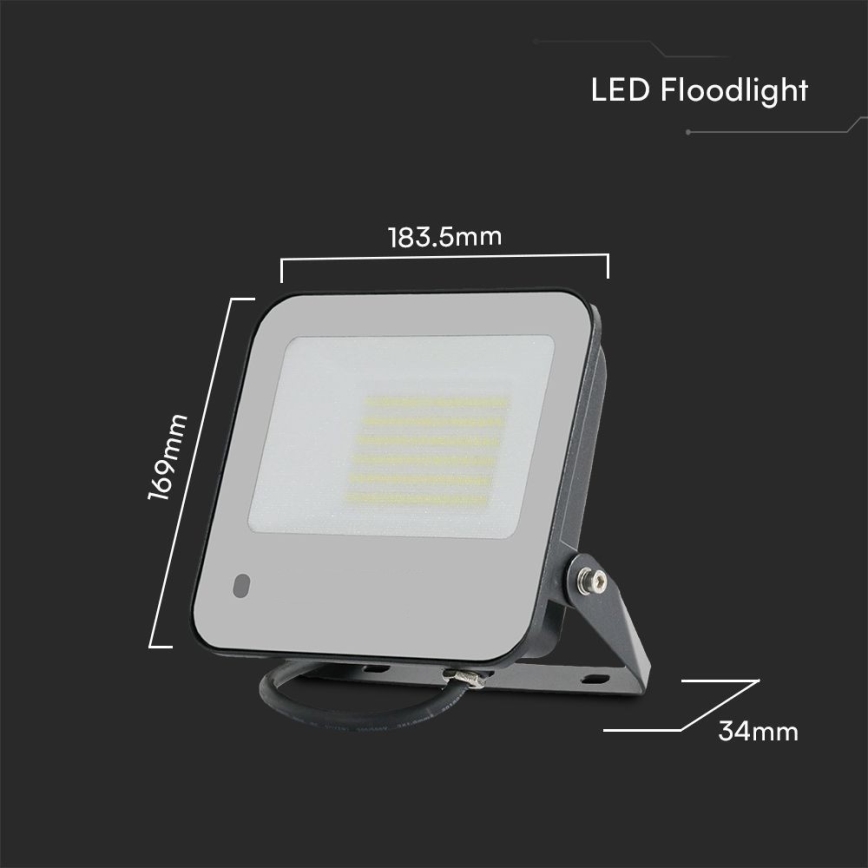 LED RGBW Ljusreglerad strålkastare LED/50W/230V IP65 grå + fjärrkontroll
