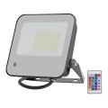 LED RGBW Ljusreglerad strålkastare LED/50W/230V IP65 grå + fjärrkontroll