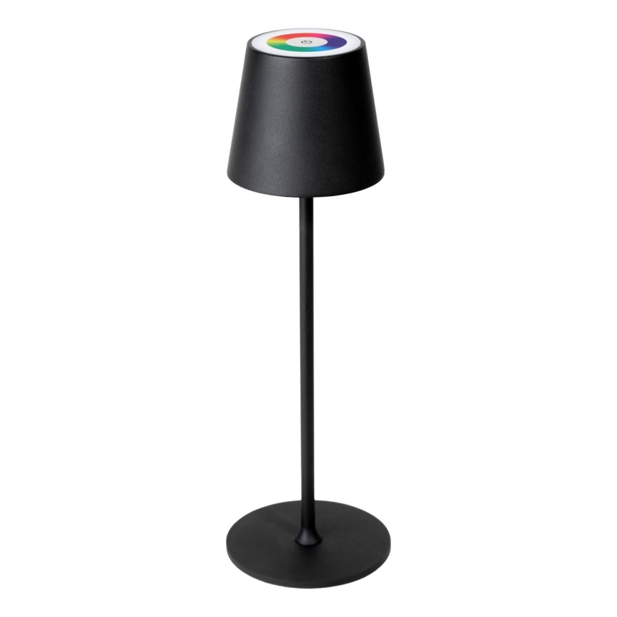 LED RGBW Ljusreglerad utomhus rechargeable lampa LED/4W/4000 mAh 3000/4000/5500K IP44 svart