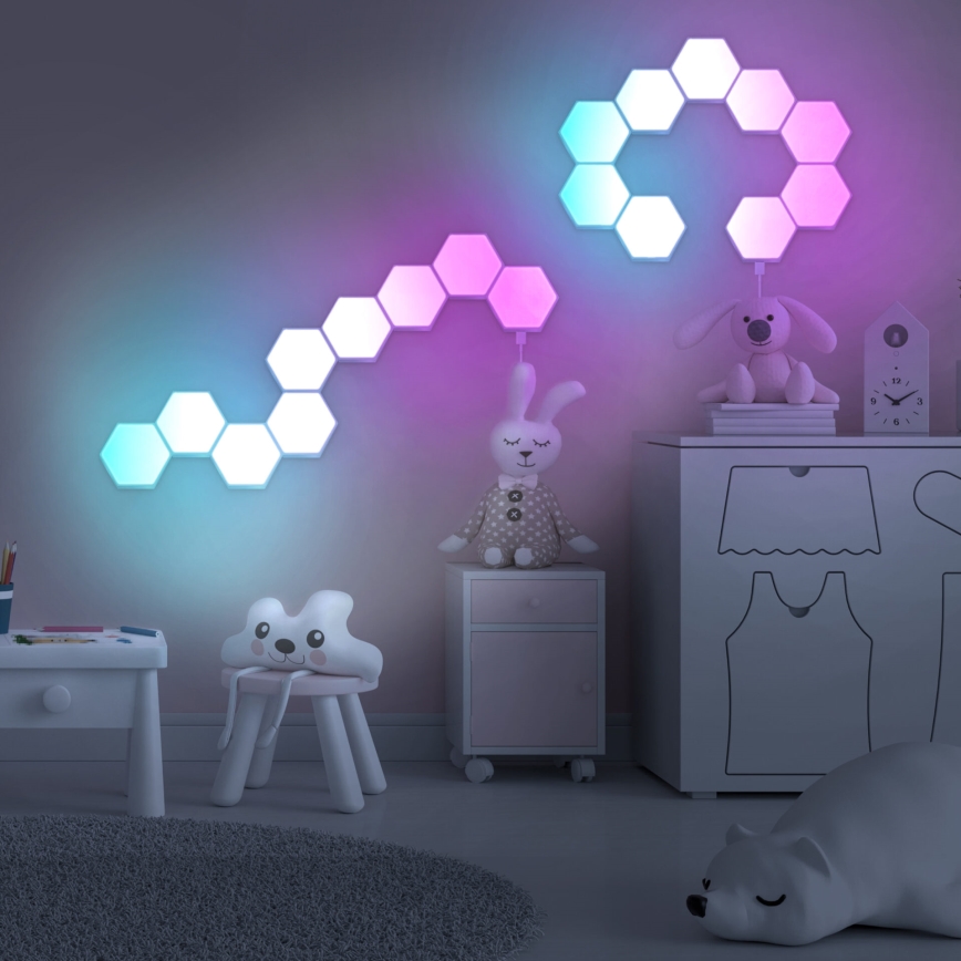 KIT 9x LED RGBW Ljusreglerad vägg dekorativ belysning MAYA LED/1W/230V + fjärrkontroll