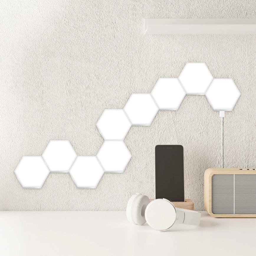 KIT 9x LED RGBW Ljusreglerad vägg dekorativ belysning MAYA LED/1W/230V + fjärrkontroll