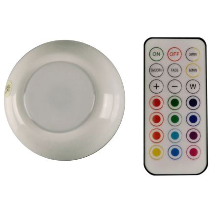LED RGBW Dimbar möbelbelysning LED/0,5W/4,5V 3xAAA vit + fjärrkontroll