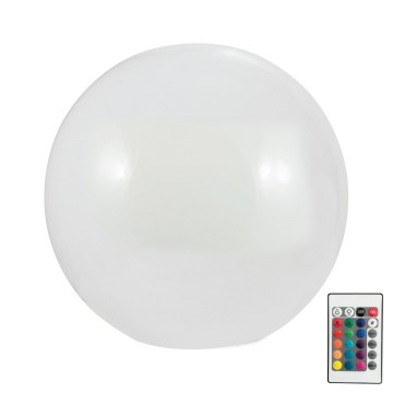 LED RGBW Solcellslampa BALL LED/1,2V diameter 30 cm IP65 + fjärrkontroll