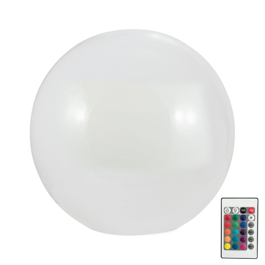 LED RGBW Solcellslampa BALL LED/1,2V diameter 30 cm IP65 + fjärrkontroll