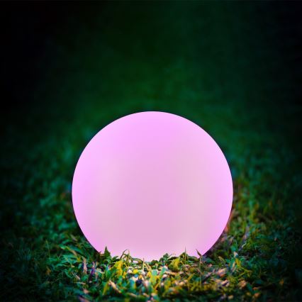 LED RGBW Solcellslampa BALL LED/1,2V diameter 30 cm IP65 + fjärrkontroll