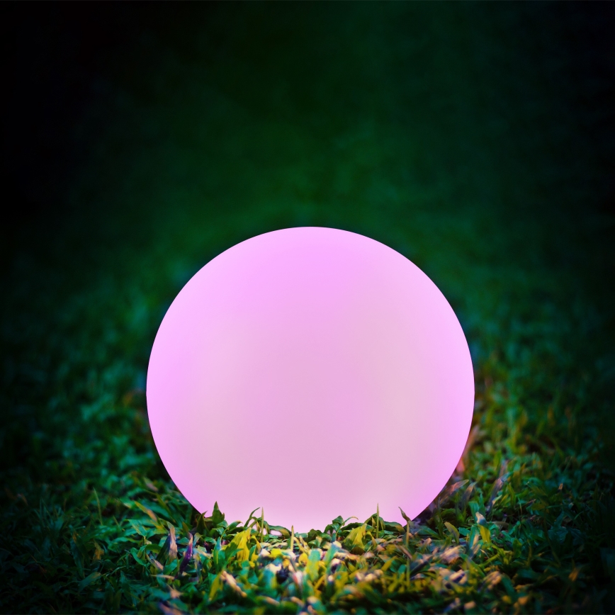 LED RGBW Solcellslampa BALL LED/1,2V diameter 40 cm IP65 + fjärrkontroll
