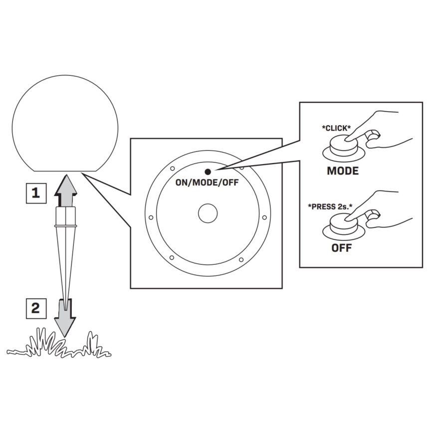 LED RGBW Solcellslampa BALL LED/1,2V diameter 40 cm IP65 + fjärrkontroll