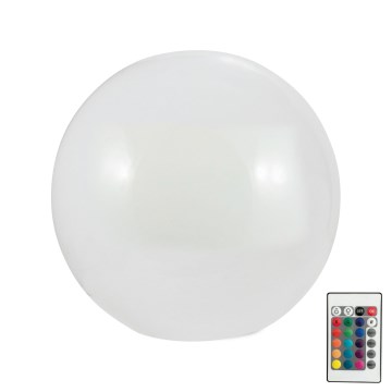LED RGBW Solcellslampa BALL LED/3,2V diameter 20 cm IP65 + fjärrkontroll