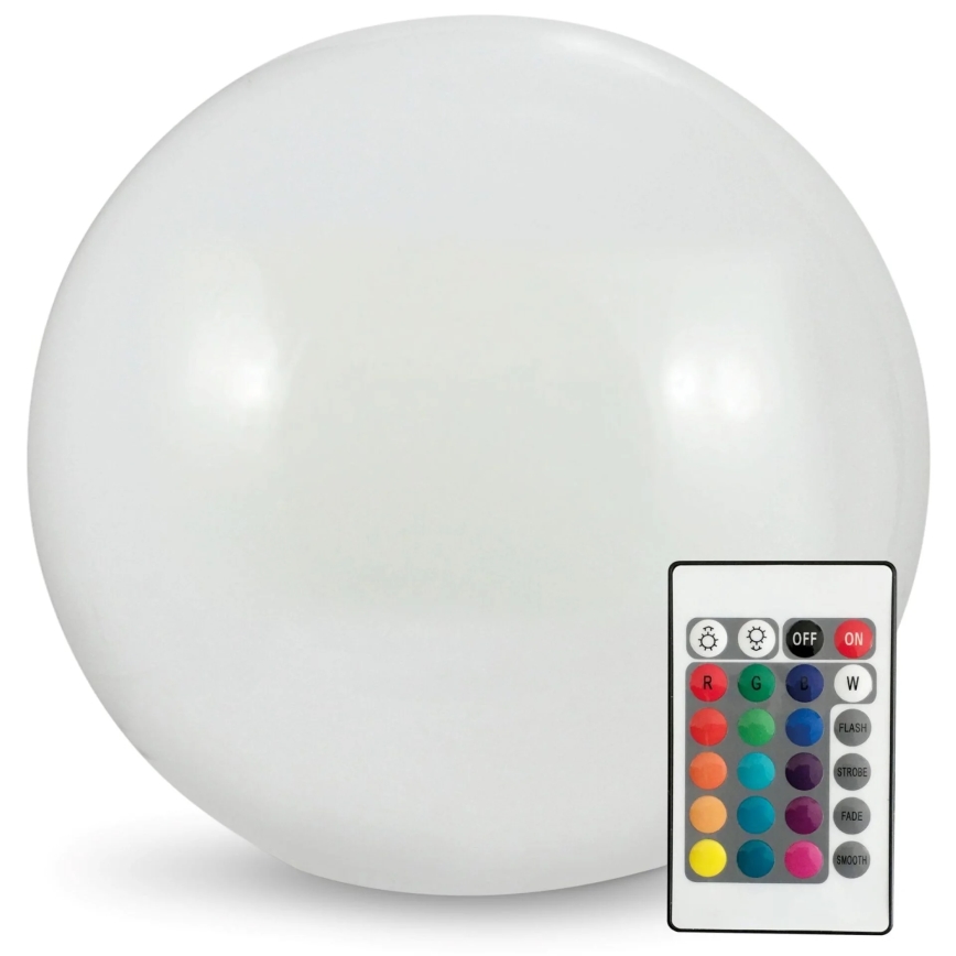 LED RGBW Solcellslampa BALL LED/3,7V 1500 mAh diameter 50 cm IP65 + fjärrkontroll