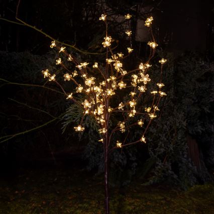 LED RGBW Solcellslampa TREE LED/0,1W/1,2V 600 mAh IP44 brun