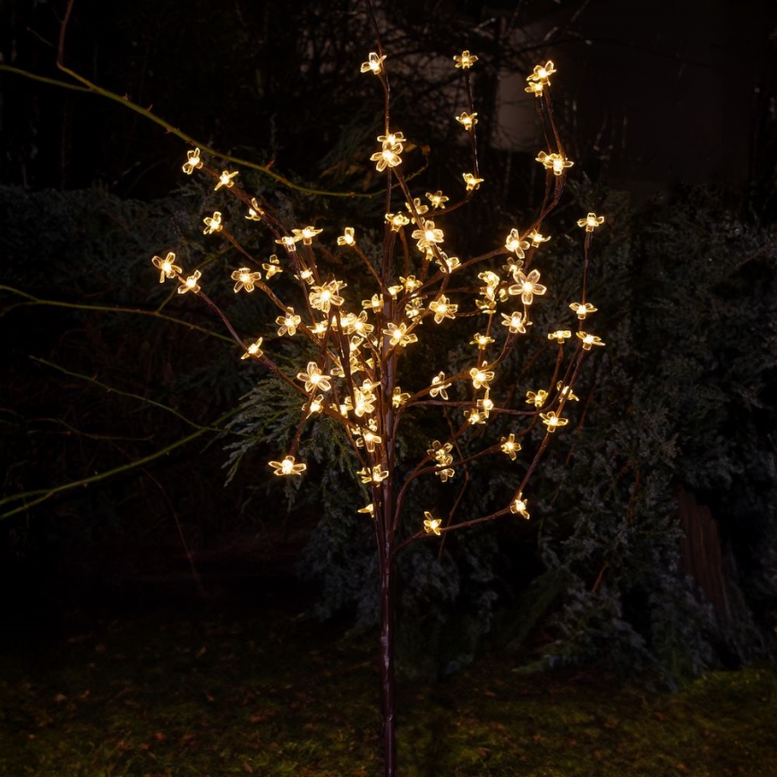 LED RGBW Solcellslampa TREE LED/0,1W/1,2V 600 mAh IP44 brun