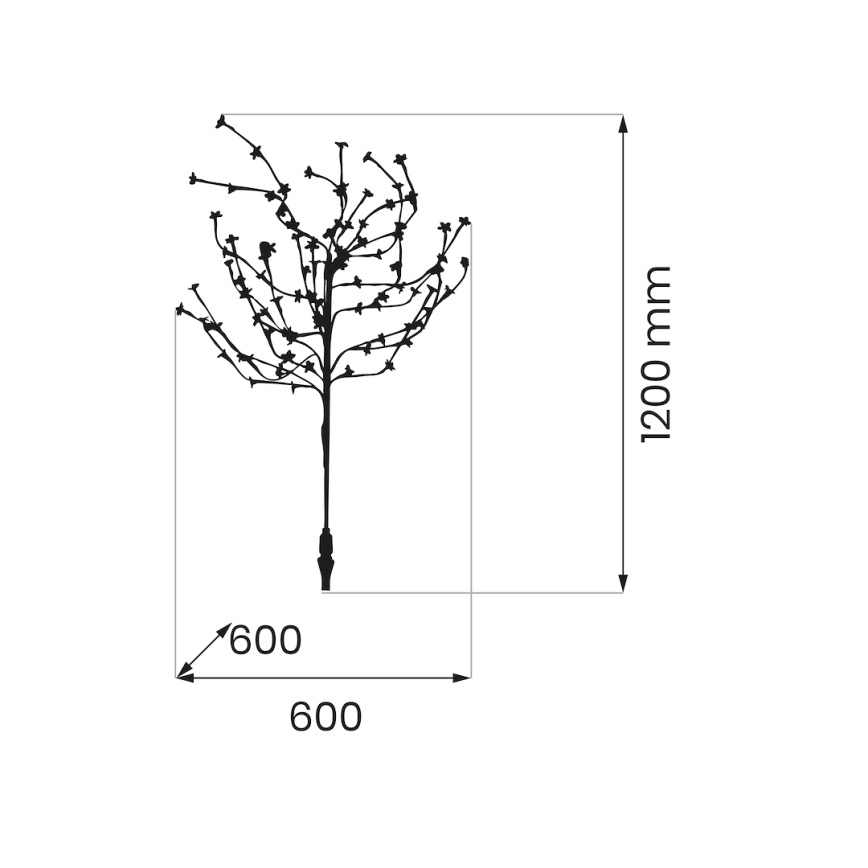 LED RGBW Solcellslampa TREE LED/0,1W/1,2V 600 mAh IP44 brun