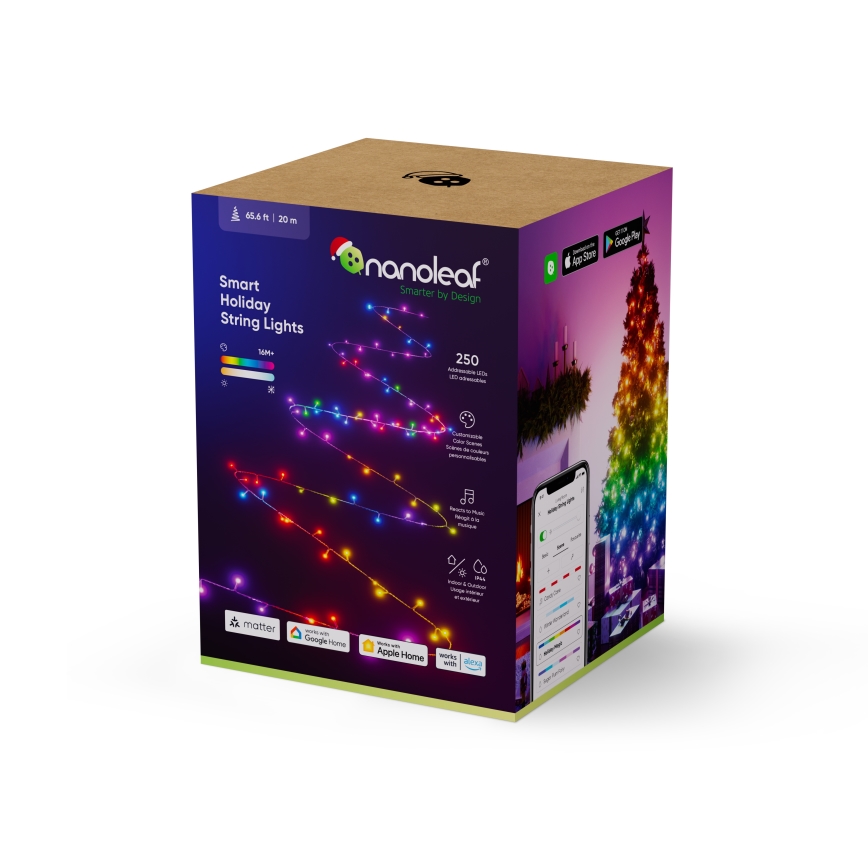 Nanoleaf - LED RGBW Utomhus Julkedja ESSENTIALS 250xLED 2x10m 2700-6500K Wi-Fi IP44