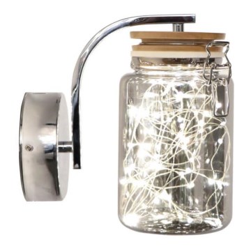 LED SHOCK LED/5W/230V skinande krom/trä