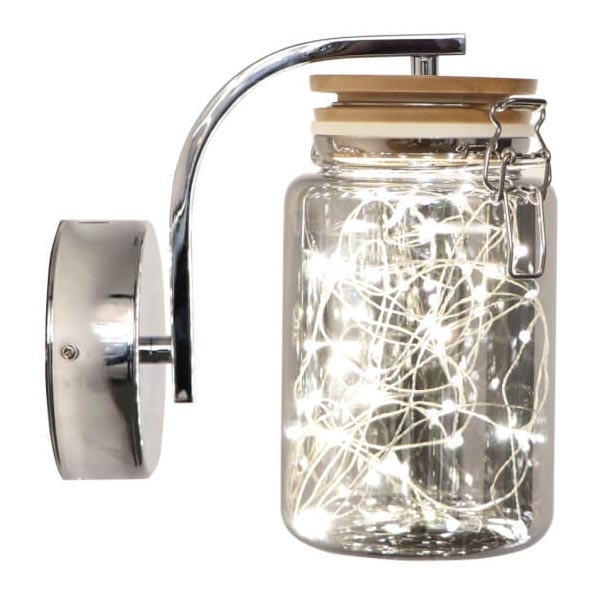 LED SHOCK LED/5W/230V skinande krom/trä