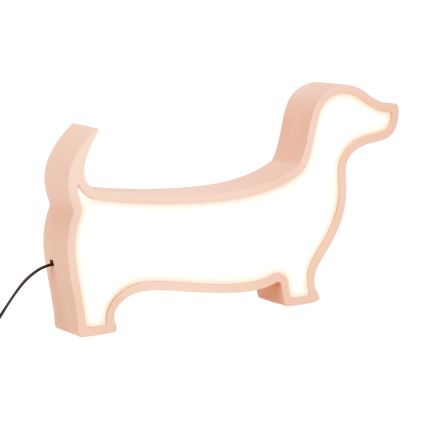 LED Skrivbordslampa för barn DOG LED/12W/230V rosa