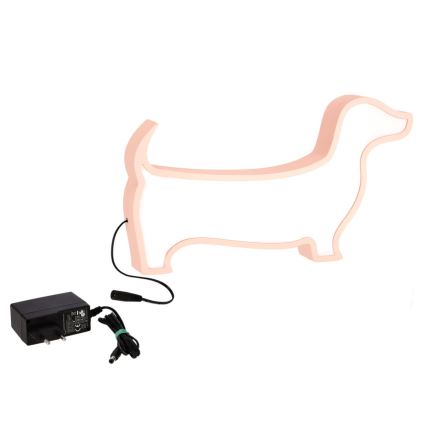 LED Skrivbordslampa för barn DOG LED/12W/230V rosa