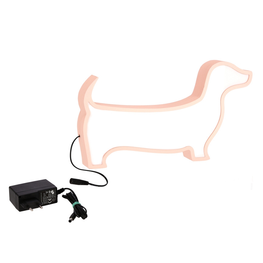 LED Skrivbordslampa för barn DOG LED/12W/230V rosa