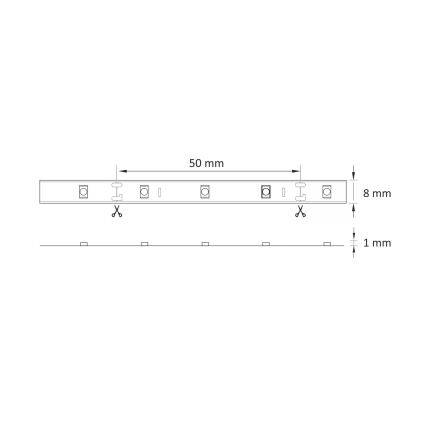 LED-slinga 5m LED/10W/12V IP20 4,500K
