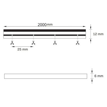 LED-slinga NEON 2 m LED/17W/12V IP65 blå