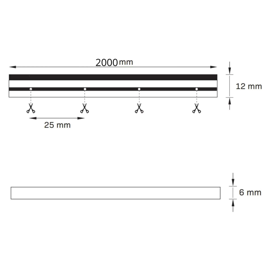LED-slinga NEON 2 m LED/17W/12V IP65 blå