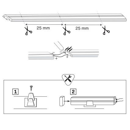 LED-slinga NEON 2 m LED/17W/12V IP65 blå
