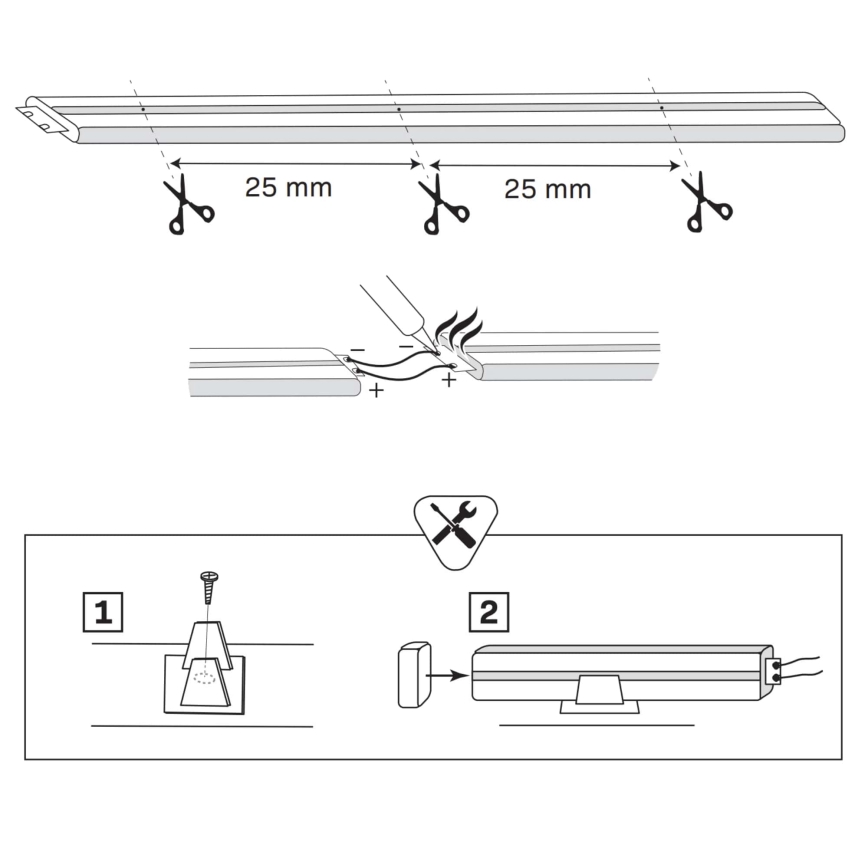 LED-slinga NEON 2 m LED/17W/12V IP65 blå