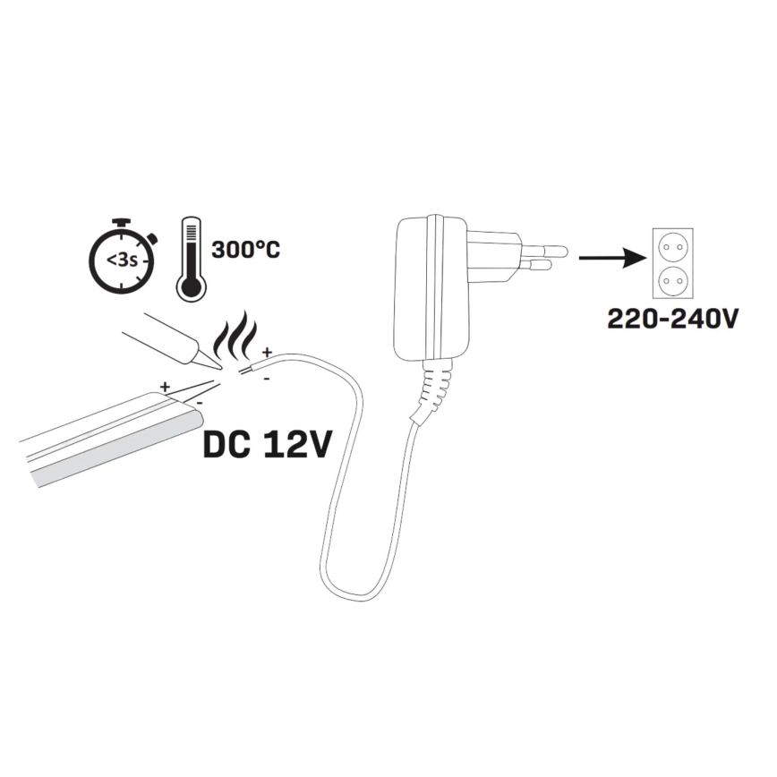 LED-slinga NEON 5 m LED/27W/12V IP65 blå