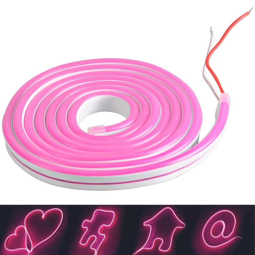 LED-slinga NEON 5 m LED/27W/12V IP65 rosa