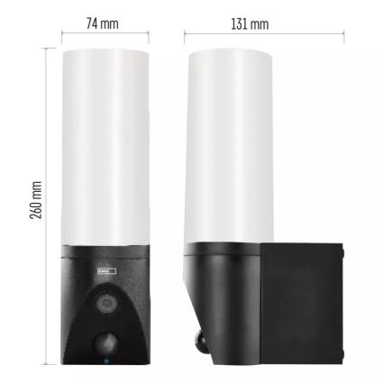 LED Smart utomhuskamera med belysning GoSmart LED/12W/230V 3200K IP65 Wi-Fi Tuya svart