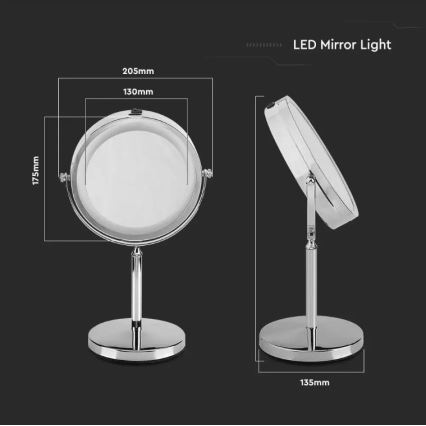 LED Sminkspegel  LED/3W/6V IP44