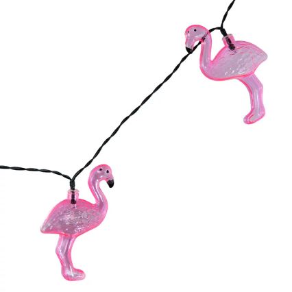 LED Solar Dekorativ slinga 10xLED 3,8 IP44 flamingo