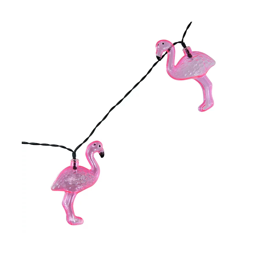LED Solar Dekorativ slinga 10xLED 3,8 IP44 flamingo
