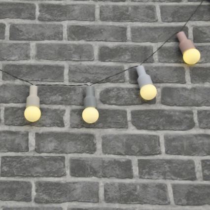 LED Solar Dekorativ slinga PASTEL 10xLED/1,2V 3,8 m IP44