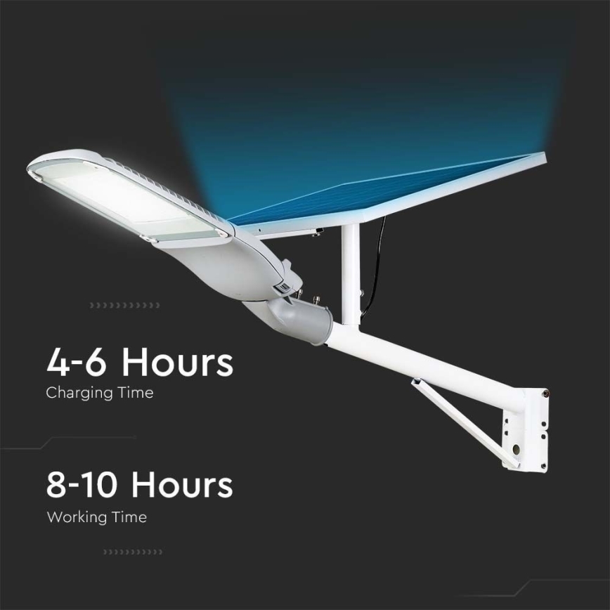LED Ljusreglerad solcell gata lampa SAMSUNG CHIP LED/50W/6,4V 4000K IP65 + fjärrkontroll