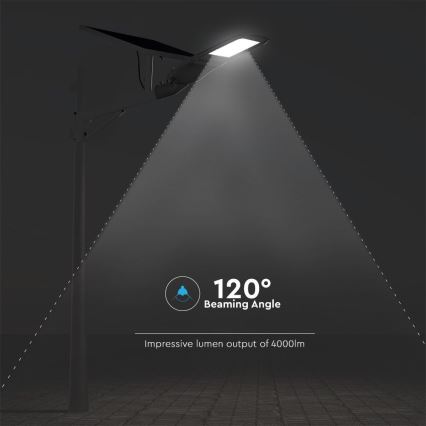LED Ljusreglerad solcell gata lampa SAMSUNG CHIP LED/50W/6,4V 4000K IP65 + fjärrkontroll