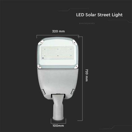LED Ljusreglerad solcell gata lampa SAMSUNG CHIP LED/50W/6,4V 4000K IP65 + fjärrkontroll