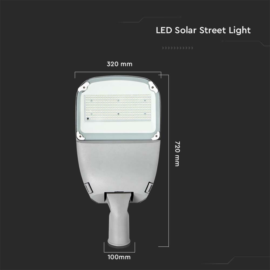 LED Ljusreglerad solcell gata lampa SAMSUNG CHIP LED/50W/6,4V 4000K IP65 + fjärrkontroll