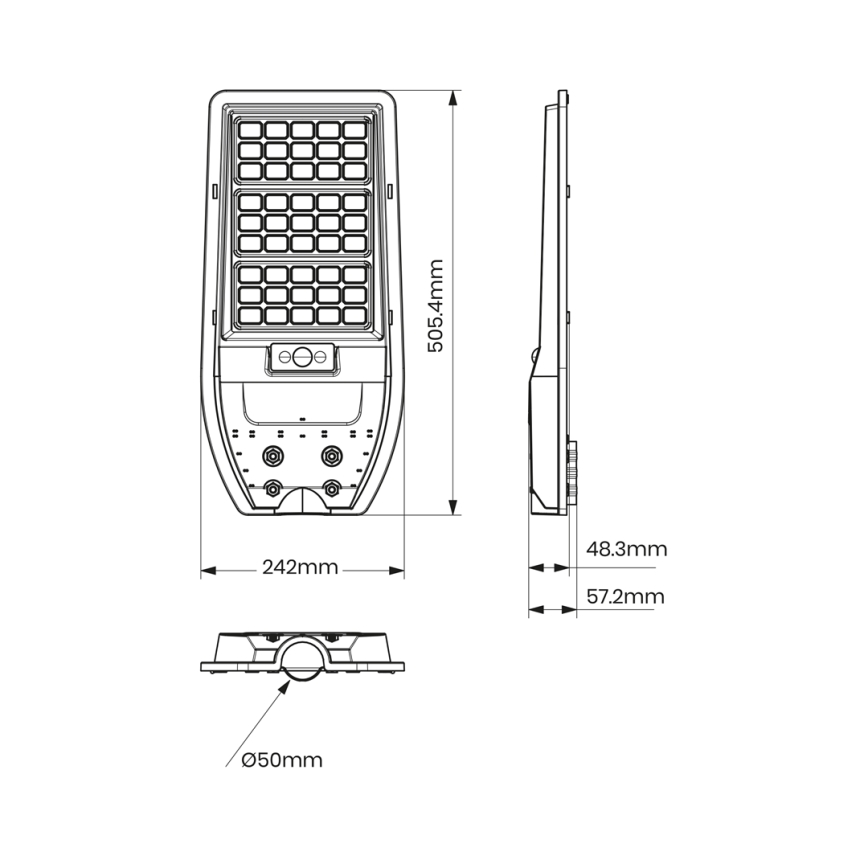 LED Solar gatulampa VIA 100W/10000 mAh 3,2V 6000K IP65 + fjärrkontroll
