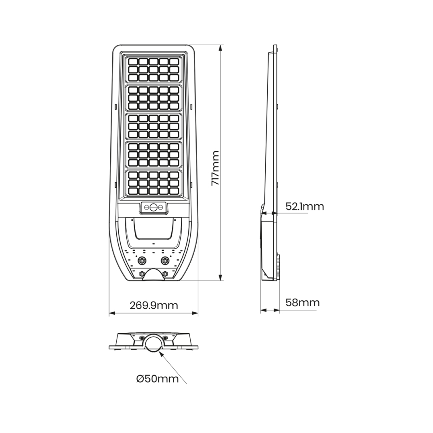 LED Solar gatulampa VIA 200W/20000 mAh 3,2V 6000K IP54 + fjärrkontroll