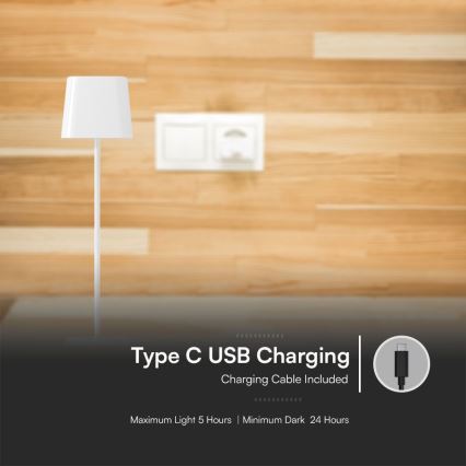 LED Solar ljusreglerad magnetic beröring rechargeable bordslampa LED/5W/5V 3000-6000K 3600 mAh IP65 vit