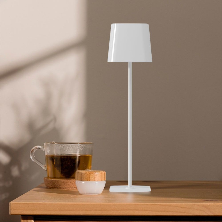 LED Solcellsdriven dimbar magnetisk touch-laddningsbar bordslampa LED/5W/5V 3000-6000K 3600 mAh IP65 vit
