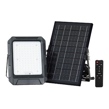 LED Solar strålkastare LED/10W/3,7V IP65 4000K svart + fjärrkontroll