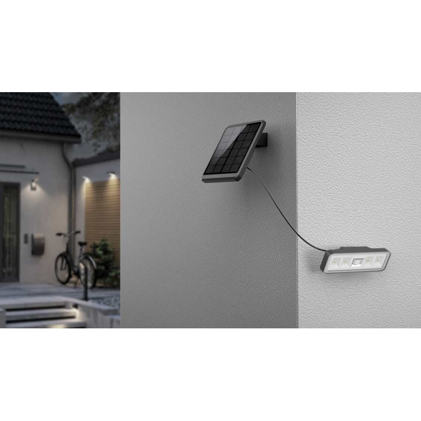 LED Solar utomhus strålkastare med sensor LED/8W/3,7V IP54 svart
