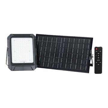 LED Solarlampa LED/15W/3,7V IP65 4000K 12000 mAh svart + fjärrkontroll