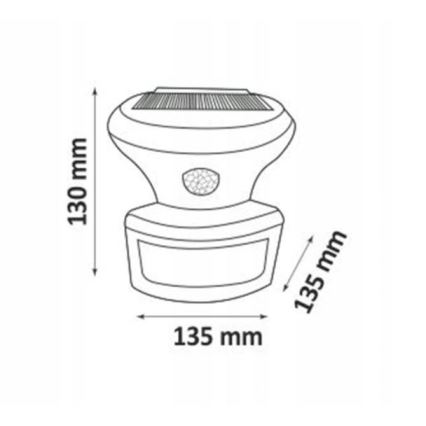 LED solcellsreflektor med sensor LED/5W/3,7V 2000 mAh IP44