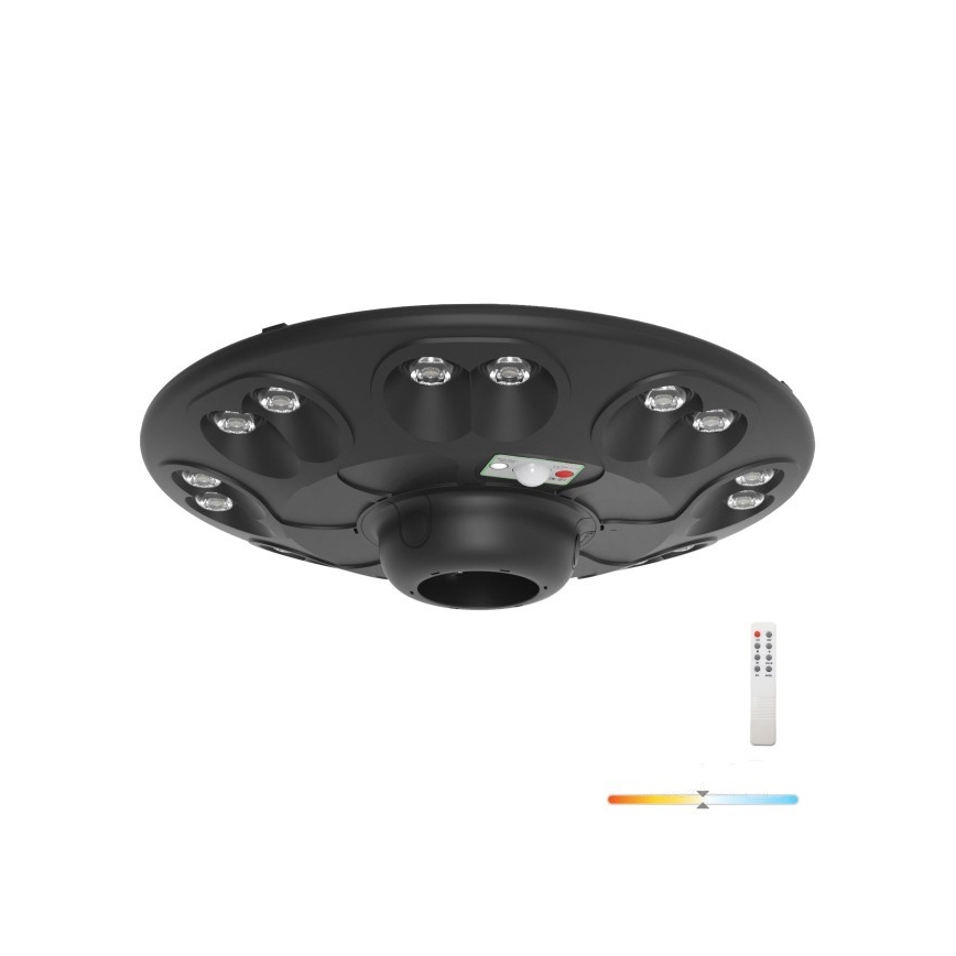 LED Solarlampa med sensor LUVIA LED/15W/3,2V 4000K IP54 5400 mAh + fjärrkontroll
